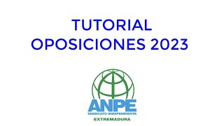 ANPE EXTREMADURA  VIDEOTUTORIAL OPOSICIONES 2023 [upl. by Aifas]