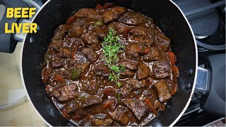 How to Cook Jamaican Stewed Beef Liver  Beef Liver Recipe  JUENFO Kitchen [upl. by Ecinev]