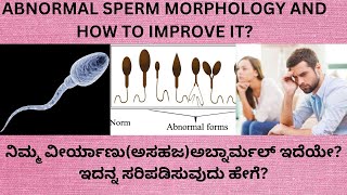 ABNORMAL SPERM MORPHOLOGY IN SEMEN NALYSIS REPORT IN KANNADATIPS TO IMPROVE THE SPERM MORPHOLOGY [upl. by Amol]