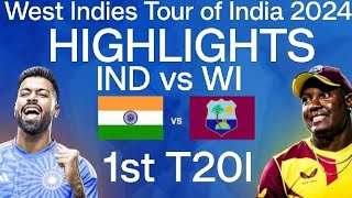 ind vs wi 1st t20 highlights 2024  India vs West Indies 1st T20 Highlights 2024  Ind vs WI T20 [upl. by Arakal]