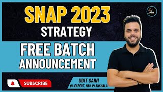 SNAP 2023 Strategy  Free Score Booster Series  Strategy for SNAP Mocks  MBA Pathshala  Udit Sir [upl. by Nahshunn436]