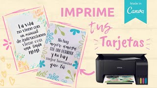 Como IMPRIMIR tarjetas personalizadas para regalar desde CANVA tutorial super fácil [upl. by Fredra331]