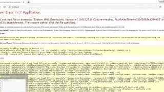 Could not load file or assembly System Web Extensions Version1 0 61025 0 Cultureneutral Public [upl. by Limber389]