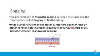 COGGING AND CRAWLING IN INDUCTION MOTOREE202 Synchronous and Induction machine [upl. by Bartko]