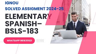 BSLS 183 2024 25 SOLVED ASSIGNMENT [upl. by Anelahs]