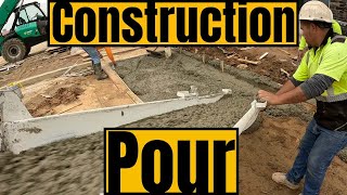 Construction sidewalk Pour Ready Mix Driver 3824 [upl. by Nonnad]