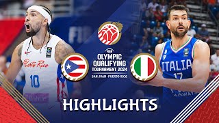 Jose Alvarado inspired Puerto Rico remain perfect vs Italy  Highlights  FIBA OQT 2024 Puerto Rico [upl. by Elda]