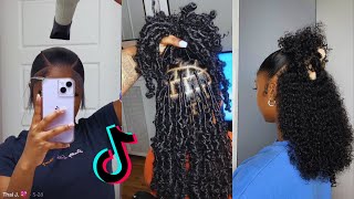 BADDIE BLACK GIRL HAIRSTYLES  TIKTOK COMPILATION [upl. by Ahsikcin880]