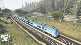 Grand Theft Auto V  Swedish Lastochka Passenger Intercity Longer Train Mod [upl. by Mylander736]