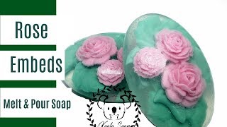 Melt and Pour Soap Making Flower Embed Soap with Clear MP Soap [upl. by Enomed]