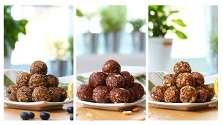 Healthy NoBake Energy Bites  3 Delicious Ways [upl. by Fanchette690]