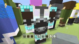 Minecraft  Cyborg Statue Tutorial  Teen Titans [upl. by Annahsal]