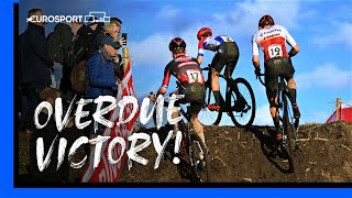 👏 OVERDUE VICTORY  2023 Cyclocross Maasmechelen World Cup  Mens Highlights  Eurosport [upl. by Broek]