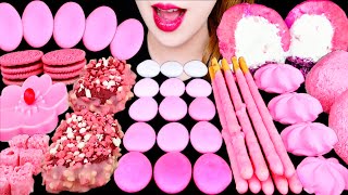 ASMR PINK STRAWBERRY PEACH FOOD BLOSSOM CHOCOLATE BLACK PINK OREO CNADY EATING SOUNDS MUKBANG [upl. by Bartley]