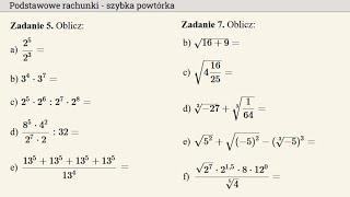 PODSTAWOWE RACHUNKI  SZYBKA POWTÓRKA [upl. by Loree378]