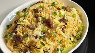 BEEF AND CABBAGE FRIED RICE  EASY AND DELICIOUS RECIPS [upl. by Dnivra]