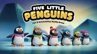 Five Little Penguins  Fun amp Educational Nursery Rhyme for Kids  HappyKids Hub [upl. by Lambertson]