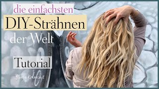 Die einfachsten STRÄHNEN der Welt ❤️ BLONDE Strähnchen selber machen  Tutorial für ANFÄNGER [upl. by Lachlan]