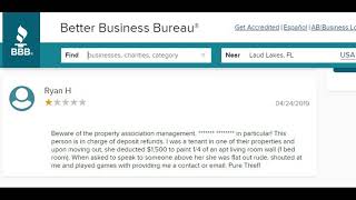 PhD Development LLC  Renters Deposits Taken  Better Business Bureau complaint [upl. by Sefton]