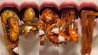 asmr SPICY SEAFOOD BOIL MUKBANG 매운 해물찜 먹방 WEBFOOT OCTOPUS MUSSELS SHRIMP MUSHROOM eating sounds [upl. by Harim]