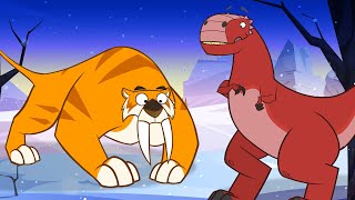 Histoire du dinosaure Smilodon  Dessin Animé  Je Suis Un Dinosaure  Dinosaures Pour Enfant [upl. by Ahseyn247]