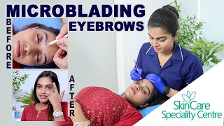 MICROBLADING EYEBROWS STEP BY STEP BeforeAfter in Malayalam [upl. by Ellesirg84]