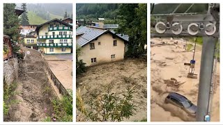 Enorme Überschwemmungen in StAnton am Arlberg Österreich 1682024 [upl. by Trinatte646]