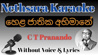 Hela Jathika Abimane  Karaoke  Without Voice  Tracks  Lyrics  CTPranando [upl. by Reagan]