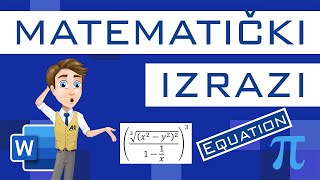 Word 2019  Matematički izrazi Equation [upl. by Ecnadnac]