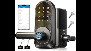 Veise Smart Lock Keyless Entry Door Lock with Handle APP Control Fingerprint Door Lock [upl. by Ainad]