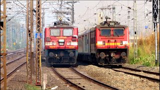 12 in 1 RED BEAST WAP 4 Locomotive LHB coaches Trains at FULL Speed Indian Railways [upl. by Iahcedrom]