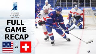 USA vs SWITZERLAND Highlights  2024 IIHF U18 World Championship [upl. by Aernda]