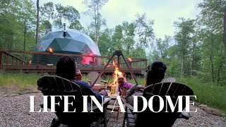 Would you stay in this Dome in the woods  Luxury Camping New York [upl. by Adgam763]