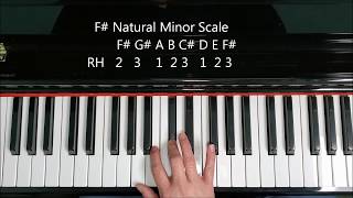 F Sharp Minor Scale on Piano Natural Harmonic Melodic [upl. by Joshua]