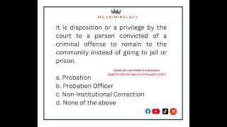 Probation  Non Institutional Corrections Lecture [upl. by Carthy606]