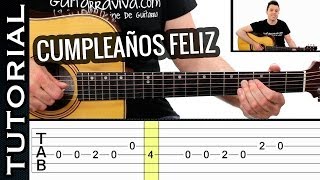 Como tocar FELIZ CUMPLEAÑOS en guitarra fácil MELODIA MUY Fácil  acústica [upl. by Uba]