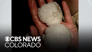 Hailstorms pound Colorados Eastern Plains flooding causes issues [upl. by Bartholemy849]