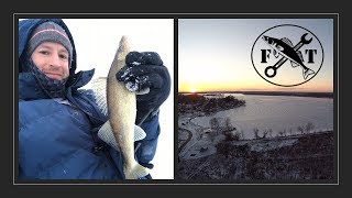 Ice Fishing on Buckeye Lake for Saugeye  January 2019 [upl. by Medin]