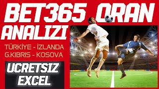 ÜCRETSİZ BET365 EXCELİ İLE TÜRKİYE  İZLANDA MAÇI ANALİZİ l 9 Eylül 2024 [upl. by Ahsekyw]