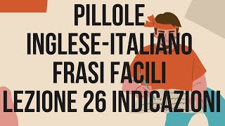 PILLOLE INGLESEITALIANO 💬 FRASI FACILI 📚 LEZIONE 26 INDICAZIONI [upl. by Madelina]