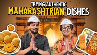 Trying Authentic Maharashtrian Dishes  Ok Tested [upl. by Ariec]