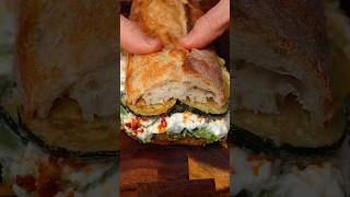 Burrata amp Olive Pesto Sandwich with Zucchini Confit [upl. by Aynnat745]