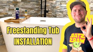 How to install a vessel Tub How to install a freestanding tub [upl. by Ahsenhoj]