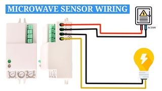 microwave human sensor Body Motion Detector Light wiring connection [upl. by Reade]