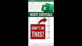 Insert Subtotals in Excel FAST tutorials [upl. by Gudren]