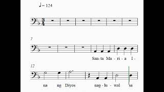 Bass  Santa Maria Ina ng Diyos midi guide [upl. by Targett49]