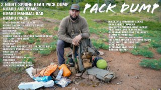 Whats In My Pack  Kifaru ARK Frame amp Maniml Bag  2 Day Backpack Hunt  PACK DUMP [upl. by Nnanaej502]