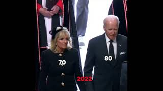 Joe biden with Queen Elizabeth vs at her funeral is so sad to see elizabethll joebiden [upl. by Esiuolyram]