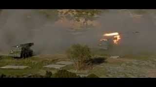 Hellenic Artillery MLRS RM70 firing slow motion [upl. by Katy]