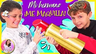 ¡¡Mi HERMANO me MAQUILLA 💄HUGO maquilla a DANIELA ¡no tiene NI IDEA [upl. by Thalia]